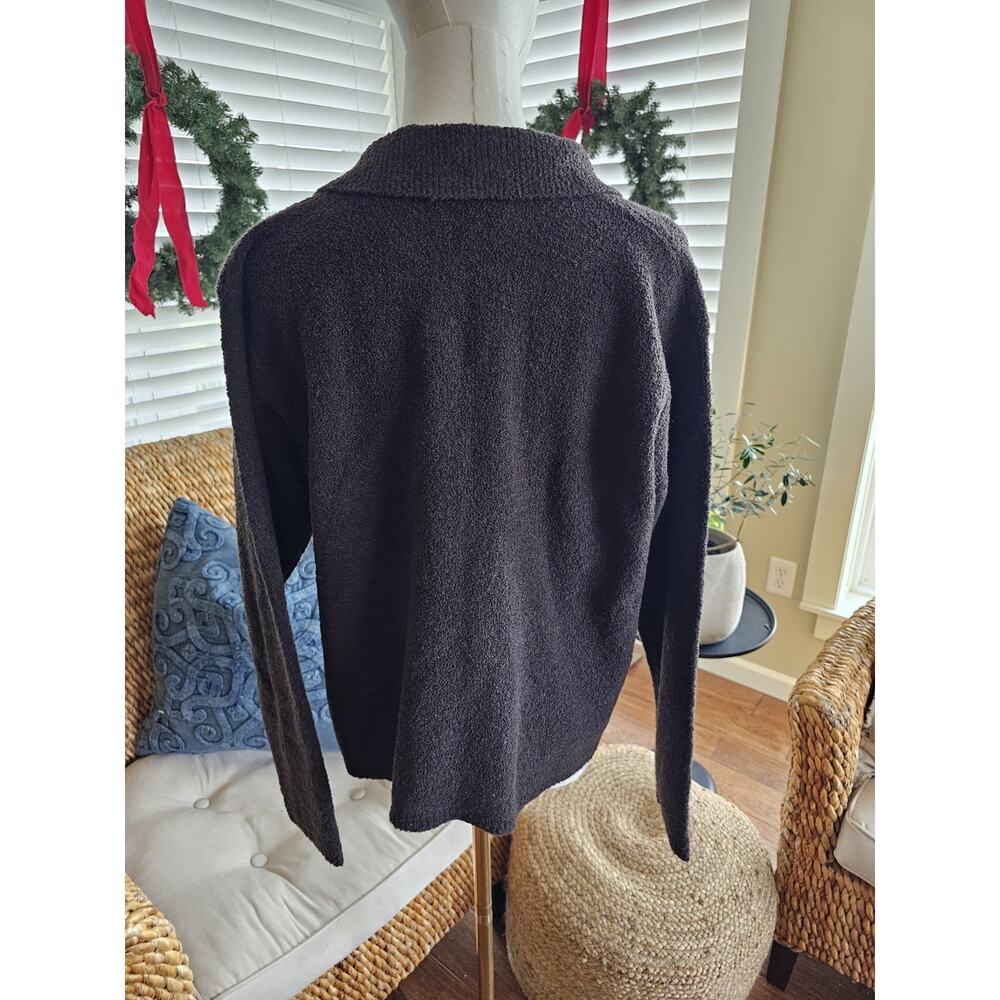 Eileen Fisher Brown Boucle Textured Cardigan Women's Size S Wool Mohair Blend - Picture 4 of 6